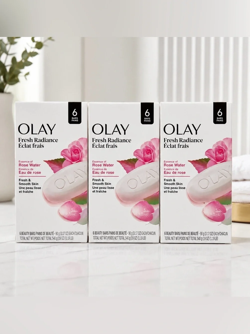 Three (3) packs of OLAY rose water essence six (6) in each pack for a total 18 - Picture 1 of 1